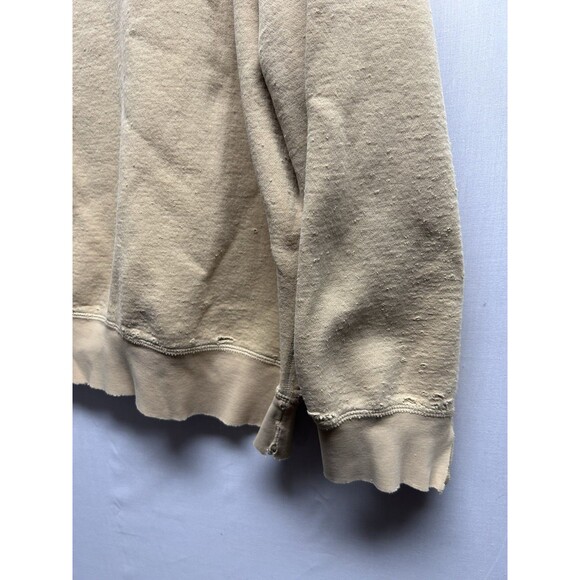 Vintage Distressed 90's Polo Ralph Lauren Tan Beige Crewneck Sweatshirt XXL - Picture 4 of 11